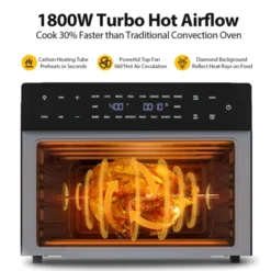 32QT Air Fryer Toaster Oven Combo, 19-in-1 Convection Oven With Rotisserie & Dehydrator, Fits 13" Pizza, 6 Accessories, 1800W, Black -Target KitchenAid GUEST 0096efa6 a49e 40a0 85e8 6611006df5ed