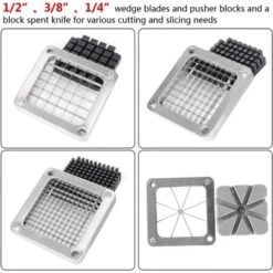 ROVSUN Commercial Vegetable Chopper French Fry Cutter Potato Slicer With 1/2'', 3/8'', 1/4'', 8-Wedge Blades And Pusher Blocks For Home Kitchen 12 ROVSUN Commercial Vegetable Chopper French Fry Cutter Potato Slicer With 1/2'', 3/8'', 1/4'', 8-Wedge Blades And Pusher Blocks For Home Kitchen -Target KitchenAid GUEST 00d7b433 76f9 4ea4 a209 b44652163578