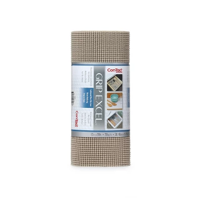 Con-Tact Grip Excel 2pk 12"x20' Taupe: Non-Adhesive Shelf Liners For Kitchen, Pantry, Cabinet, Drawer, Solid Beige 3 Con-Tact Grip Excel 2pk 12"x20' Taupe: Non-Adhesive Shelf Liners For Kitchen, Pantry, Cabinet, Drawer, Solid Beige