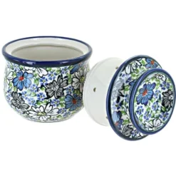 Blue Rose Polish Pottery 1512 Zaklady French Butter Dish