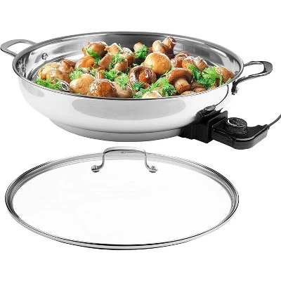 CucinaPro XL Electric 16" Skillet- 18/10 Stainless Steel Frying Pan W Lid And Handle, Round - Includes Recipe Guide- Great Gift For Cooks 4 CucinaPro XL Electric 16" Skillet- 18/10 Stainless Steel Frying Pan W Lid And Handle, Round - Includes Recipe Guide- Great Gift For Cooks - Image 2