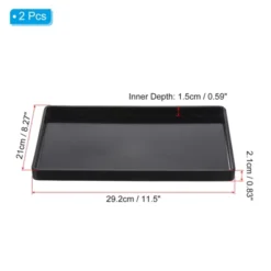 Unique Bargains Plastic Fast Food Smooth Surface Reusable Serving Tray 2 Pcs