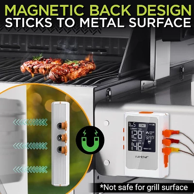 NutriChef NCWIRBBQ007 WiFi Smart BBQ Grill Thermometer With Digital Display 9 NutriChef NCWIRBBQ007 WiFi Smart BBQ Grill Thermometer With Digital Display - Image 7