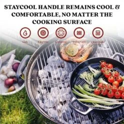 Alva Nori Enameled Cast Iron Griddle Pan 11" Non Toxic Grooved Ridges Seasoned Round Grill Pan Compatible W/ All Stovetops Oven Safe & Induction Safe -Target KitchenAid GUEST 01fcb2f1 c7be 4844 8d87 b35f94d904ab