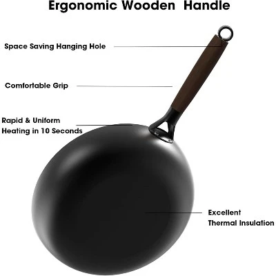 Nonstick Frying Pan, 12 Inch Cast Iron Skillet With Removable Handle, Honeycomb Cooking Surface Cast Iron Pan Dishwasher Safe 5 Nonstick Frying Pan, 12 Inch Cast Iron Skillet With Removable Handle, Honeycomb Cooking Surface Cast Iron Pan Dishwasher Safe - Image 3