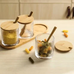 Slickblue Stylish Hammered Clear Glass Condiment Jars, Set Of 3, 11 Oz, Handmade, Dishwasher Safe -Target KitchenAid GUEST 024ff1fa 1d3c 4431 a98c a2eb214ac0f2