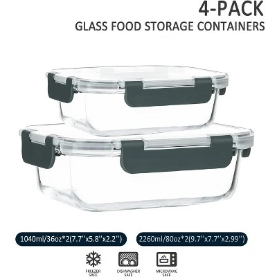 Itopfox Extra Large Glass Food Storage And Baking Containers Set With Airtight Lids, Microwave, Oven, Freezer And Dishwasher Safe 3 Itopfox Extra Large Glass Food Storage And Baking Containers Set With Airtight Lids, Microwave, Oven, Freezer And Dishwasher Safe