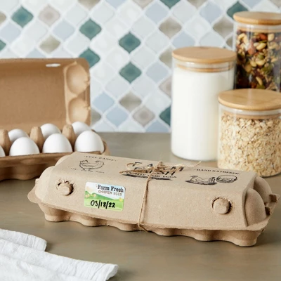 Okuna Outpost 18 Pack Paper Egg Cartons For 12 Chicken Eggs, 50 Self-Adhesive Labels, 1 Roll Of Jute String, Brown 3 Okuna Outpost 18 Pack Paper Egg Cartons For 12 Chicken Eggs, 50 Self-Adhesive Labels, 1 Roll Of Jute String, Brown