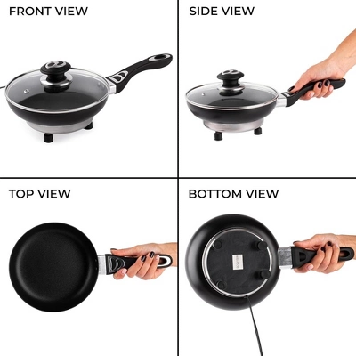 Zone Tech 12V Frying Pan Or Saucepan 2 Quart Portable Non Stick Travel Pot With Glass Vented Lid, Stay Cool Handle And Rubber Feet. 8 Zone Tech 12V Frying Pan Or Saucepan 2 Quart Portable Non Stick Travel Pot With Glass Vented Lid, Stay Cool Handle And Rubber Feet. - Image 6
