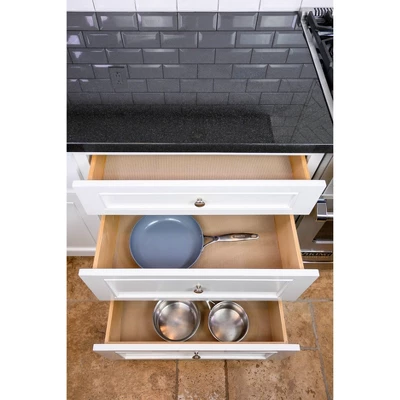 Con-Tact Grip Excel 2pk 12"x20' Taupe: Non-Adhesive Shelf Liners For Kitchen, Pantry, Cabinet, Drawer, Solid Beige 4 Con-Tact Grip Excel 2pk 12"x20' Taupe: Non-Adhesive Shelf Liners For Kitchen, Pantry, Cabinet, Drawer, Solid Beige - Image 2