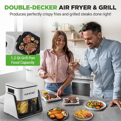 Electric Air Fryer & Grill For Healthy Cooking With 7-in-1 Functions, 4L Glass Pot, Easy Cleanup, White 4 Electric Air Fryer & Grill For Healthy Cooking With 7-in-1 Functions, 4L Glass Pot, Easy Cleanup, White - Image 2