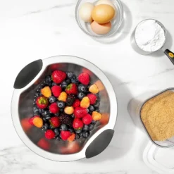 OXO 3Qt Stainless Steel Colander: Dishwasher-Safe Pasta Strainer, Light Silver, 9.6" Width, 3Qt Capacity 14 OXO 3Qt Stainless Steel Colander: Dishwasher-Safe Pasta Strainer, Light Silver, 9.6" Width, 3Qt Capacity -Target KitchenAid GUEST 0356353f 8b48 4a0c bff2 f6ebe44c1eb4