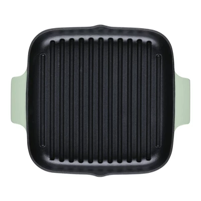 KitchenAid 11" Enameled Cast Iron Square Grill And Roasting Pan - Pistachio: Hand Wash, Electric & Gas Compatible 8 KitchenAid 11" Enameled Cast Iron Square Grill And Roasting Pan - Pistachio: Hand Wash, Electric & Gas Compatible - Image 6
