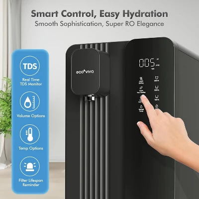 Ecoviva MATE4 UV Countertop Water Filter 7 Stages Instant Hot RO Filtration System 4 Temperature Options, 3:1 Pure To Drain, TDS & Filter Life Monitor 3 Ecoviva MATE4 UV Countertop Water Filter 7 Stages Instant Hot RO Filtration System 4 Temperature Options, 3:1 Pure To Drain, TDS & Filter Life Monitor
