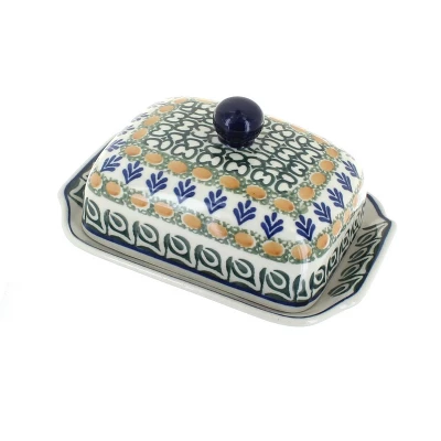 Blue Rose Polish Pottery 295 Ceramika Artystyczna Butter Dish 12 Blue Rose Polish Pottery 295 Ceramika Artystyczna Butter Dish - Image 10