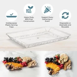 Posh Setting Clear Rectangular Serving Tray With Scalloped Edge - 4 Count -Target KitchenAid GUEST 05834e41 3be9 4c11 9de1 5f5eaf73b11d