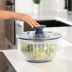 Luminuxe Salad Spinner Lettuce Spinner Vegetable Cleaner And Dryer, One-Handed Use, Built-in Draining System For Fresh, Crisp Clean Salad - 5.3 Quarts