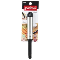 GoodCook Ready Swivel Peeler: Stainless Steel Vegetable, Carrot & Potato Peeler, Dishwasher-Safe, Black Handle