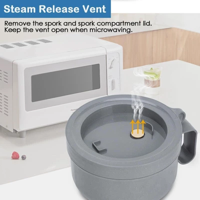 Itopfox 2 Pack Soup Bowl With Handles, Microwave Safe Ramen Bowl With Lid For Soup, Noodles, Oatmeal, Salad, BPA Free 6 Itopfox 2 Pack Soup Bowl With Handles, Microwave Safe Ramen Bowl With Lid For Soup, Noodles, Oatmeal, Salad, BPA Free - Image 4