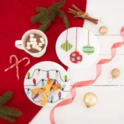 Pavilion Gift Company - Holiday - 8" Glass Appetizer Plates (Set Of 2) - Serving Platters