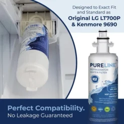 PureLine Replacement For LG LT700P Refrigerator Water Filter, LG ADQ36006101, Kenmore 469690, Kenmore Elite 9690 And FML-3 (3 Pack)