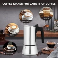 GOTGELIF Hot New Stainless Steel Moka Pot Coffee Maker For Coffee Lovers -Target KitchenAid GUEST 06e2d768 d2cf 425c a39b 7ecdffec852c