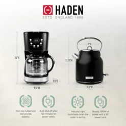 Haden Heritage Coffee Machine, 12 Cup Drip Coffee Maker Bundled With Heritage 1.7 Liter Stainless Steel Electric Kettle, Black & Chrome 11 Haden Heritage Coffee Machine, 12 Cup Drip Coffee Maker Bundled With Heritage 1.7 Liter Stainless Steel Electric Kettle, Black & Chrome -Target KitchenAid GUEST 0702bee5 dec2 48b4 b7d7 5e6fcf5f2e75