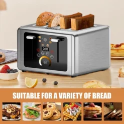 WHALL Stainless Steel Touchscreen Toaster 4 Slice, 6 Shade Settings, Bagel, Cancel, Defrost Functions -Target KitchenAid GUEST 075579d0 1597 465e b4b3 e8ec278e0368