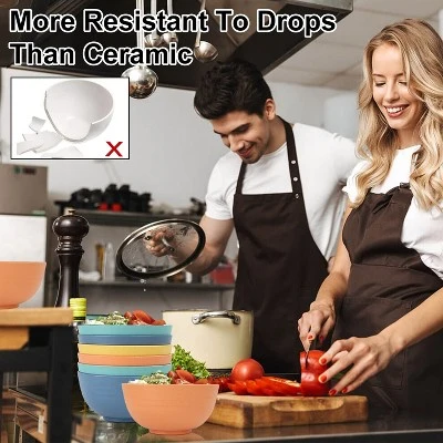 Itopfox 8-Piece Wheat Straw Cereal Bowls Set, Unbreakable & Lightweight, Microwave & Dishwasher Safe, Ideal For Soup, Salad, Oatmeal, And More 8 Itopfox 8-Piece Wheat Straw Cereal Bowls Set, Unbreakable & Lightweight, Microwave & Dishwasher Safe, Ideal For Soup, Salad, Oatmeal, And More - Image 6