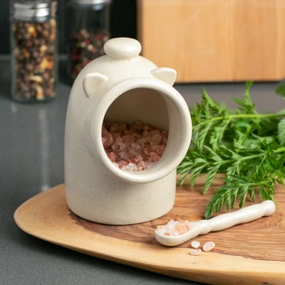 RSVP International Stoneware Salt Pig - Oat 4 RSVP International Stoneware Salt Pig - Oat - Image 2