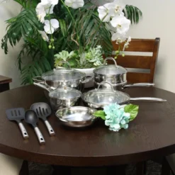 Oster® Oster Ridgewell 13 Piece Stainless Steel Belly Shape Cookware Set In Silver Mirror Polish With Hollow Handle -Target KitchenAid GUEST 07750063 f42f 49f7 ab3b 531732cd5e10