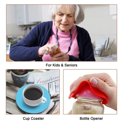 Unique Bargains Silicone Flexible Odorless Heat-resistant Jar Opener Pad Black 4 Pcs 6 Unique Bargains Silicone Flexible Odorless Heat-resistant Jar Opener Pad Black 4 Pcs - Image 4