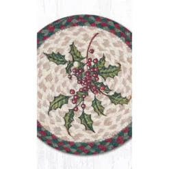 Earth Rugs Christmas Holly Round Printed Trivet 10" Farmhouse Holiday Style -Target KitchenAid GUEST 0780477b 39c6 44cb a1fa 3f660c2180ea