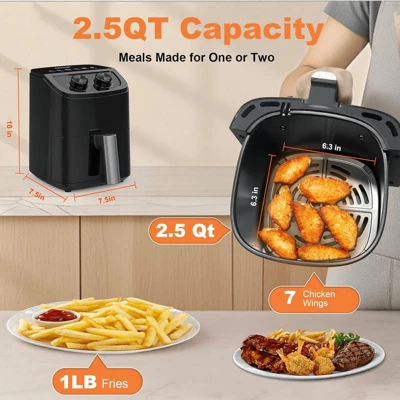 OSTBA Air Fryer With 3D Rapid Air Circulation, Digital Touch Screen, Adjustable Temp & Time, Dishwasher Safe, Oil-Free Healthy Cooking, 2.5QT 3 OSTBA Air Fryer With 3D Rapid Air Circulation, Digital Touch Screen, Adjustable Temp & Time, Dishwasher Safe, Oil-Free Healthy Cooking, 2.5QT