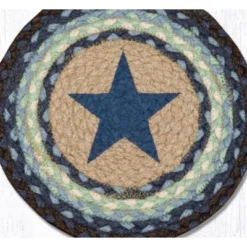 Earth Rugs Round Jute Trivet 10"x10" – Blue Star Print With Braided Natural Fiber Design -Target KitchenAid GUEST 07e41142 ddbe 4bcb b68c 364bca55d59f