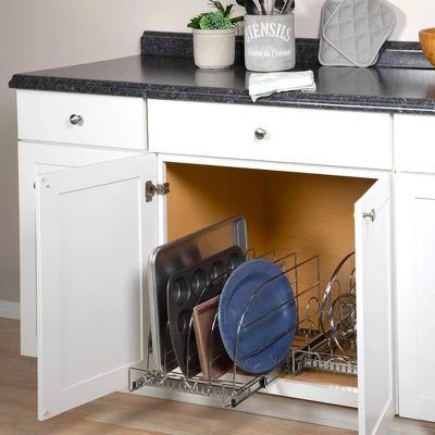 Hold N' Storage - Bakeware Pull Out Organizer For Cookie Sheet And More. Chrome Finished 4 Hold N' Storage - Bakeware Pull Out Organizer For Cookie Sheet And More. Chrome Finished - Image 2