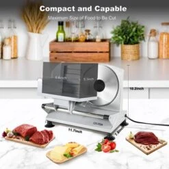 OSTBA Electric Meat Slicer, 150W, 6.7” Removable Stainless Steel Blades, Adjustable 0-15mm Thickness, Easy To Clean, For Meat, Cheese, Bread 13 OSTBA Electric Meat Slicer, 150W, 6.7” Removable Stainless Steel Blades, Adjustable 0-15mm Thickness, Easy To Clean, For Meat, Cheese, Bread -Target KitchenAid GUEST 07fcae01 507f 40e8 aaf4 50f68f98b6dc