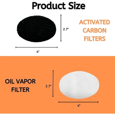 Nispira FDM2201BR Charcoal Oil Vapor Air Fryer Replacement Filters For OVENTE 2 Liter Electric Deep Fryer, 6 Packs 4 Nispira FDM2201BR Charcoal Oil Vapor Air Fryer Replacement Filters For OVENTE 2 Liter Electric Deep Fryer, 6 Packs - Image 2