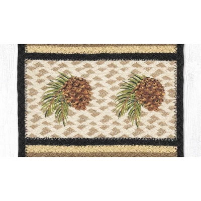 Earth Rugs Pinecone Square Printed Jute Trivet 10"x10" Rustic Hot Pad 3 Earth Rugs Pinecone Square Printed Jute Trivet 10"x10" Rustic Hot Pad