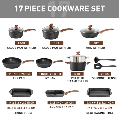 Captiva Designs Nonstick Granite Cookware And Bakeware Set With Heat-Resistant Bakelite Handle 13 Captiva Designs Nonstick Granite Cookware And Bakeware Set With Heat-Resistant Bakelite Handle - Image 11