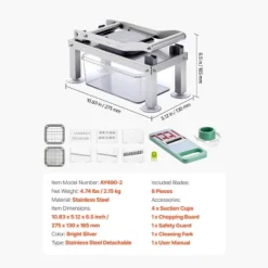 VEVOR Vegetable Chopper Mandoline Slicer, All-in-1 Food Veggie Cutter With 8 Stainless Steel Blades, Cheese Grater Onion Potato Salad Dicer, Silver 16 VEVOR Vegetable Chopper Mandoline Slicer, All-in-1 Food Veggie Cutter With 8 Stainless Steel Blades, Cheese Grater Onion Potato Salad Dicer, Silver -Target KitchenAid GUEST 09b268bf b6bb 4cf6 bbb1 dab25c6356ca