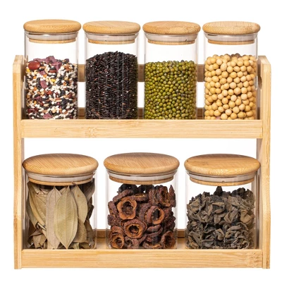 Basicwise Bamboo Spice Rack & Pantry Organizer Witj Glass Jars – Perfect For Countertop Storage In Kitchens To Keep Containers Neatly Displayed 15 Basicwise Bamboo Spice Rack & Pantry Organizer Witj Glass Jars – Perfect For Countertop Storage In Kitchens To Keep Containers Neatly Displayed - Image 13