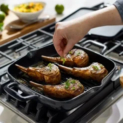 All-Clad Cast Iron Enameled Square Grill With Acacia Trivet 11 Inch -Target KitchenAid GUEST 09f91eee 785f 401c baff 3fe824f48c12