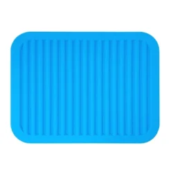 Wrapables Silicone Trivet, Multi-use Durable Flexible Non-Slip Insulated Silicone Mat (Set Of 2), Blue
