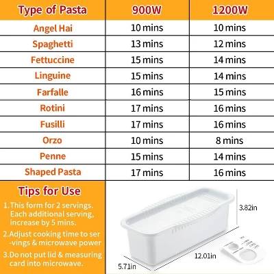 Itopfox Microwave Pasta Cooker With Strainer Lid, Water Level & Portion Measuring Device For Quick Meals, Ideal For Dorm, Office & Apartment Kitchens 7 Itopfox Microwave Pasta Cooker With Strainer Lid, Water Level & Portion Measuring Device For Quick Meals, Ideal For Dorm, Office & Apartment Kitchens - Image 5