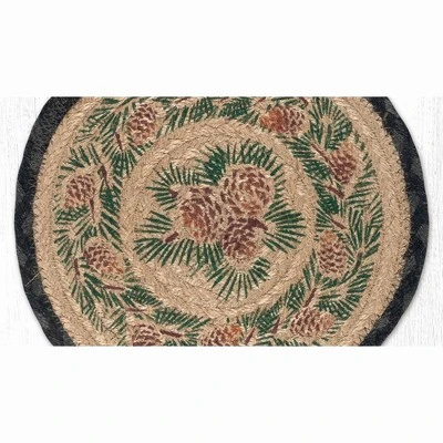 Earth Rugs Pinecone Round Trivet – Rustic Cabin Kitchen Hot Pad 10"x10" 3 Earth Rugs Pinecone Round Trivet – Rustic Cabin Kitchen Hot Pad 10"x10"