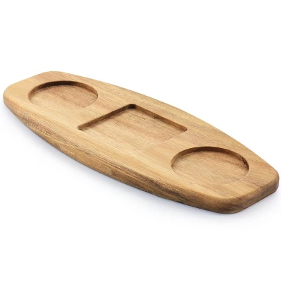 Gibson Elite Gracious Dining 4 Piece Fine Ceramic Tidbit Dish Set With Acacia Wood Base 9 Gibson Elite Gracious Dining 4 Piece Fine Ceramic Tidbit Dish Set With Acacia Wood Base - Image 7