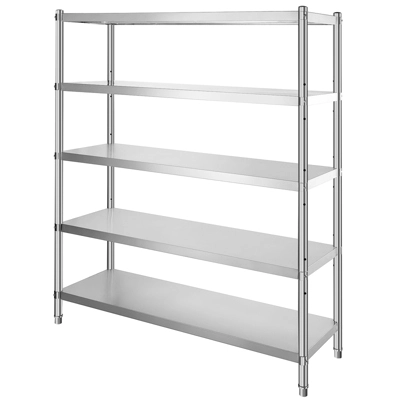 VEVOR Storage Shelf, 5-Tier Storage Shelving Unit, Stainless Steel Garage Shelf, 70.9 X 17.7 X 70.9 Inch Heavy Duty Storage Shelving, Silver 10 VEVOR Storage Shelf, 5-Tier Storage Shelving Unit, Stainless Steel Garage Shelf, 70.9 X 17.7 X 70.9 Inch Heavy Duty Storage Shelving, Silver - Image 8