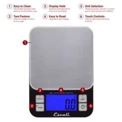 Escali Nutro Digital Scale Black: Stainless Steel Kitchen & Food Scale With Backlit Display, 15 Lb Capacity, Battery Included 24 Escali Nutro Digital Scale Black: Stainless Steel Kitchen & Food Scale With Backlit Display, 15 Lb Capacity, Battery Included -Target KitchenAid GUEST 0ab8d92b 4c82 4967 b8d2 80893cb9372b