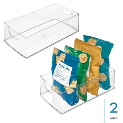 Plastic Kitchen Cabinet Storage Bins - Set Of 2 - Clear - Made In USA 3 Plastic Kitchen Cabinet Storage Bins - Set Of 2 - Clear - Made In USA